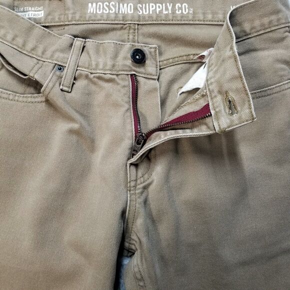 Mossimo Supply Co Jeans Mens Size 32x30 Brown Slim Straight Dark Wash Denim - Picture 9 of 12
